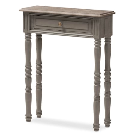 Baxton Studio Noemie Country Cottage Farmhouse Brown Finished 1-Drawer Console Table 146-8183